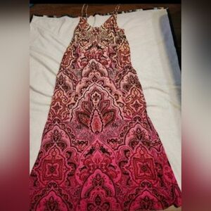 Womens Sz L NWOT Lucky Brand Adjustable Strap Maxi Dress, Simply Gorgeous